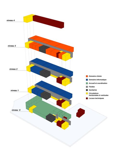 Schéma fonctionnel de l'organisation spatiale